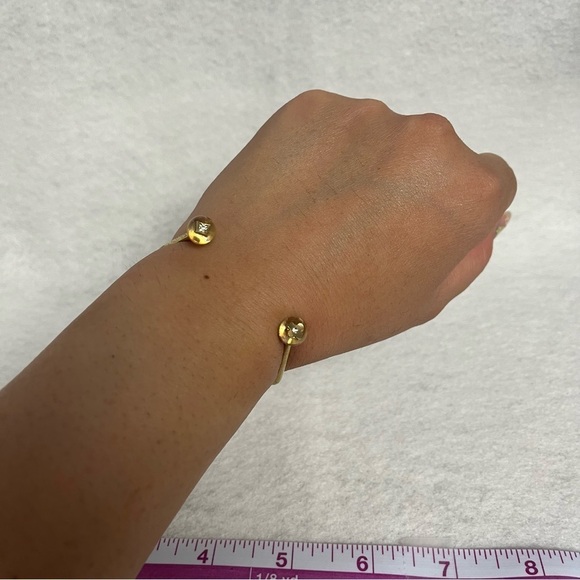 LOUIS VUITTON Wire Bracelet Gold Tone Ball Tips Fluer - Picture 6 of 15